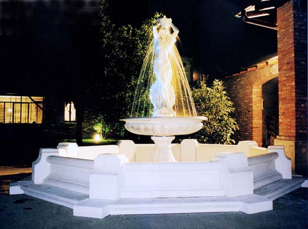 Large Marble Fountain with Staues and Pool